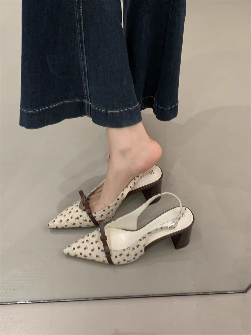 Pointed Toe Block Heel Sandals, picture 2 of 4