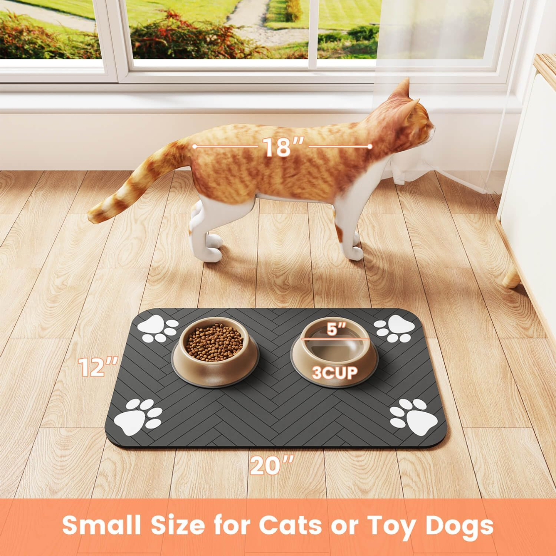 Pet Feeding Mat Absorbent Pet Placemat For Food And Water Bowl With Waterproof Rubber Backing Quick Dry Water Dispenser Mat For Dog And Cat thumbnail 4