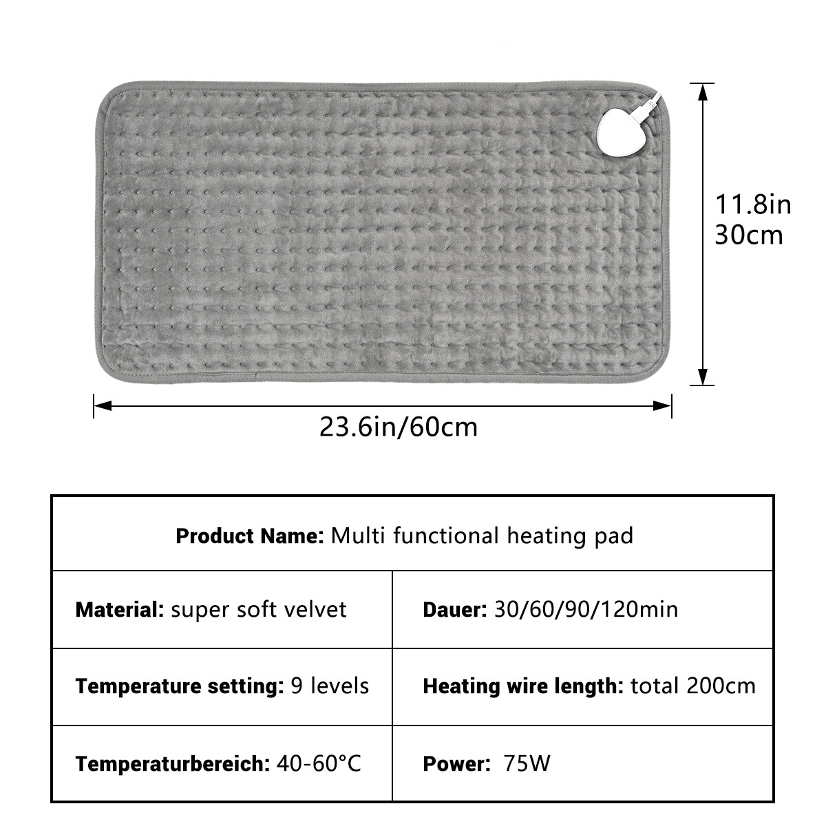 Therapeutic Electric Back Heat Pad Wrap For Muscle Tension Neck Pain Relief