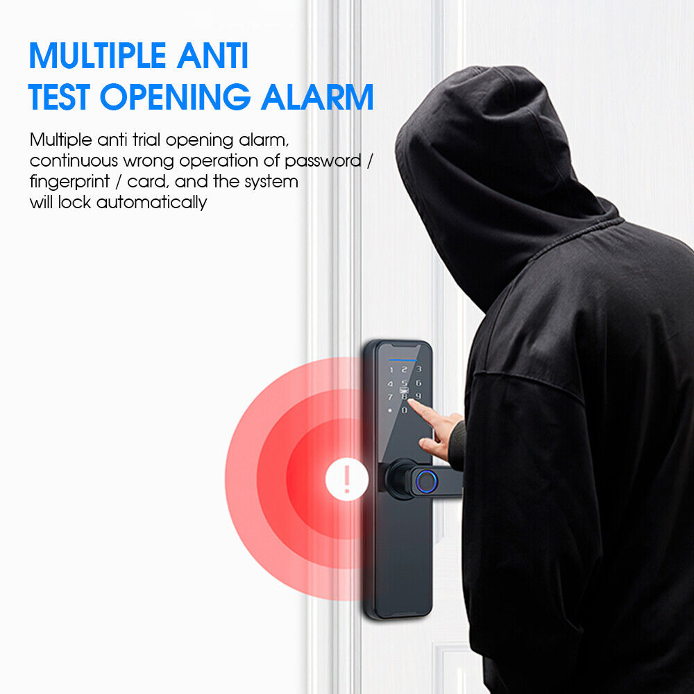 Electronic Bluetooth Door Lock T Uya APP Fingerprint Card Password Key Entry Lock 6