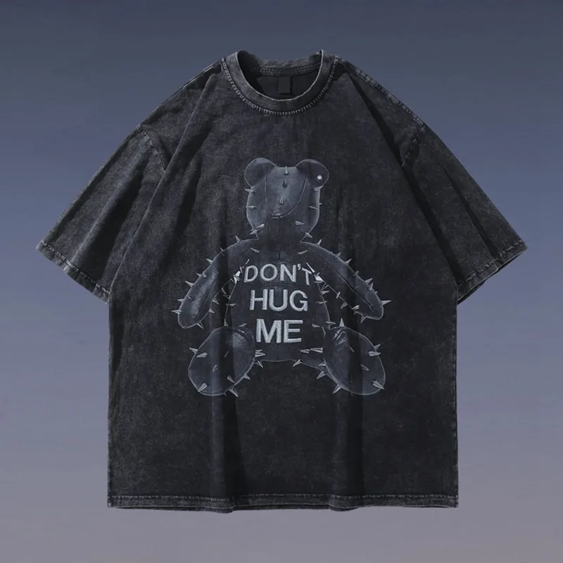 Hip Hop Oversized Streetwear Vintage T-shirts Bear