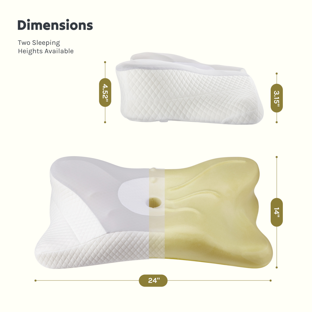 Cervical Neck Pillow, Cooling Ergonomic Memory Foam Pillows  Dual Height Orthopedic Support Contour Pillow For Side - lifestyle