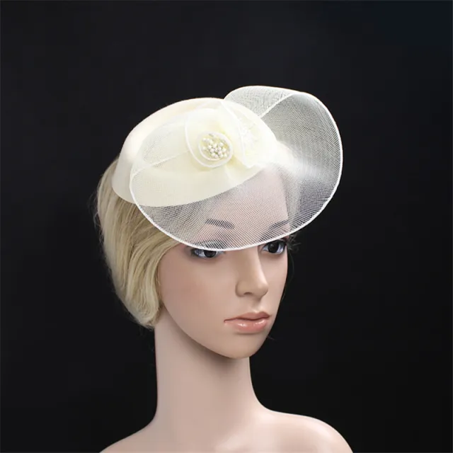 Stewardess Little Topper Prom Banquet Bride Bridesmaid Headwear White - Shop at LoveMi
