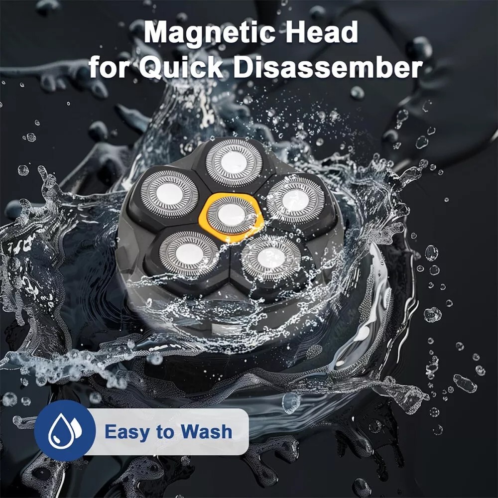 6D Electric Head Shaver For Bald Men Magnetic Razor Wet Dry Beard Hair Trimmer — image 4