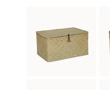 Seaweed Woven Traditional Hand woven Basket Non rattan Wicker Three piece Storage Basket Color - Shop at LoveMi