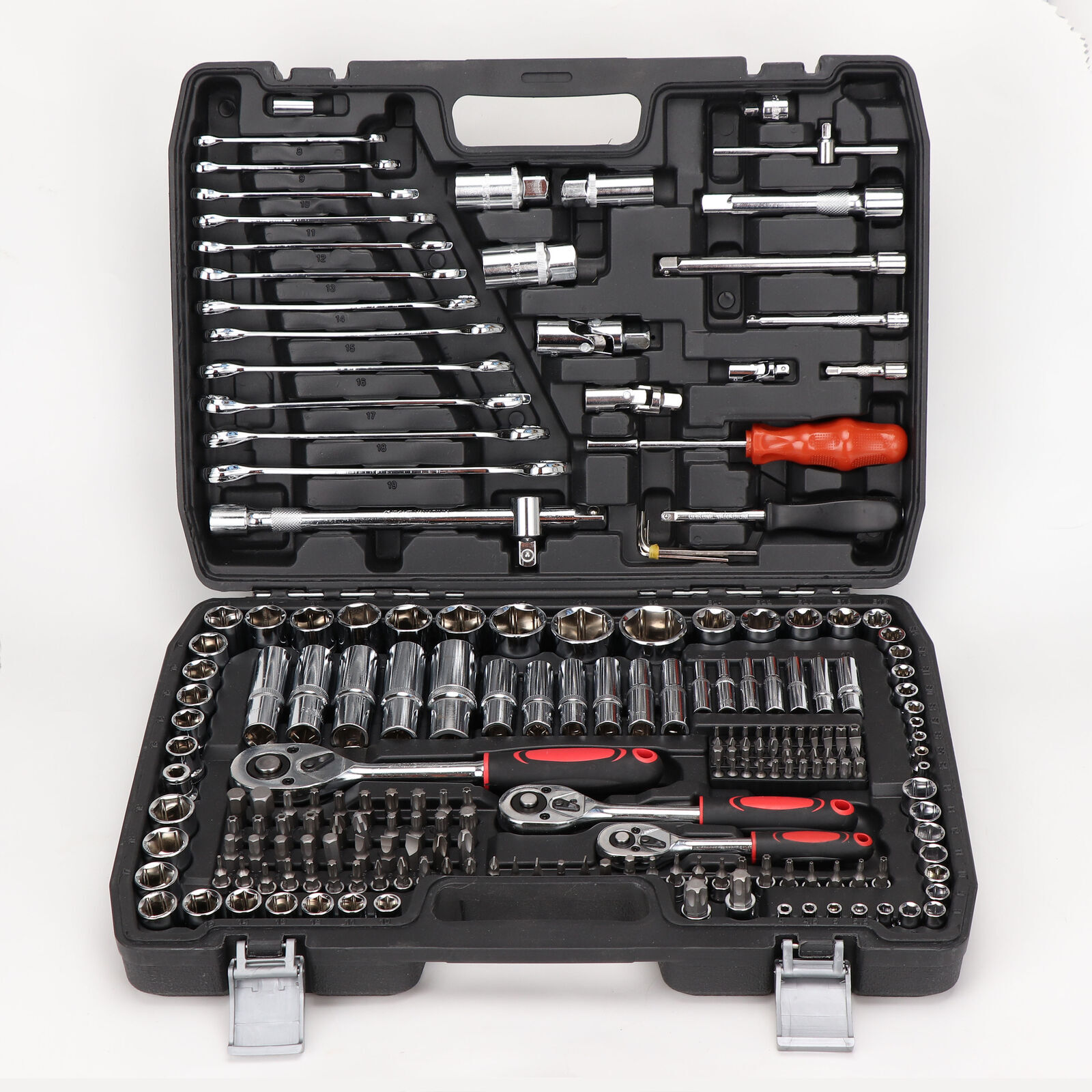 Professional 216 PCS Ratchet Spanner Socket Set Tool Kit &Case