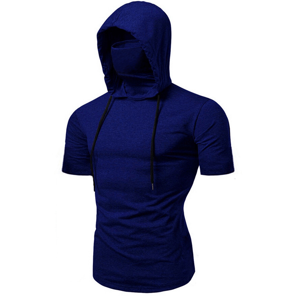 Fitness Men's Ninja Suit Hooded Short Sleeve