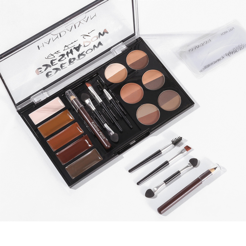 Eyebrow Enhancers Cream Powder Palette,Eyebrow Powder And Eyebrow Card 5