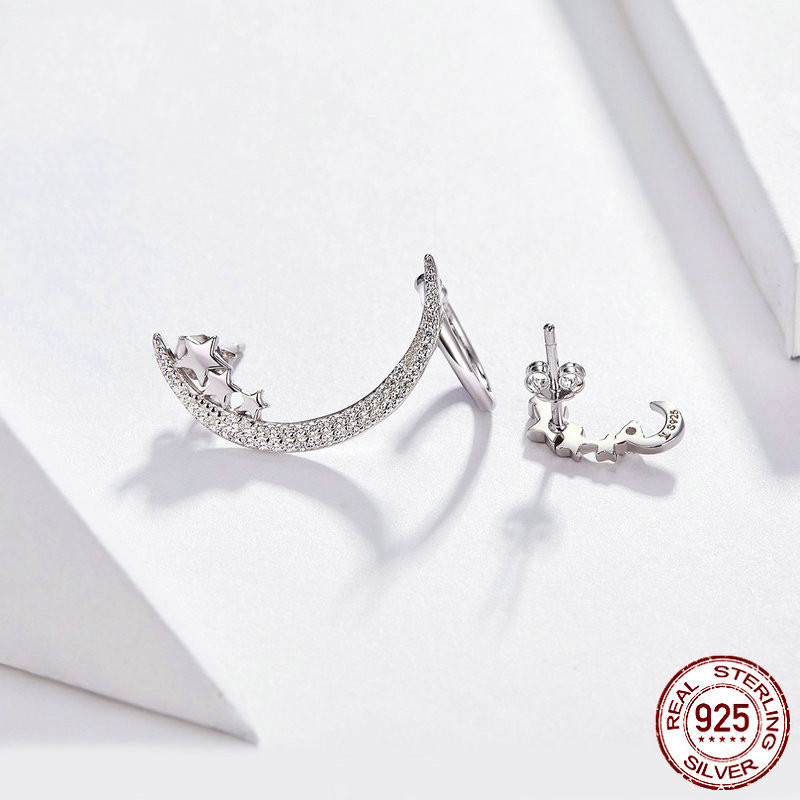 Sterling Silver Zircon Meteor Platinum Plated Earrings