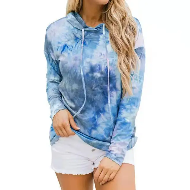 New Women's Printed Tie dye Long sleeved Hooded Sweater Women 5 Style - Shop at LoveMi