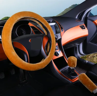 Winter Wool Car Cover Plush Steering Wheel Cover – image 9