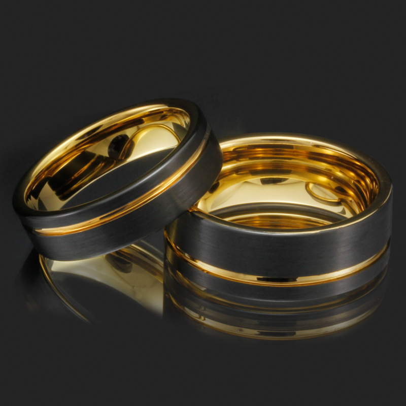 Simple Fashion Tungsten Steel Couple Ring