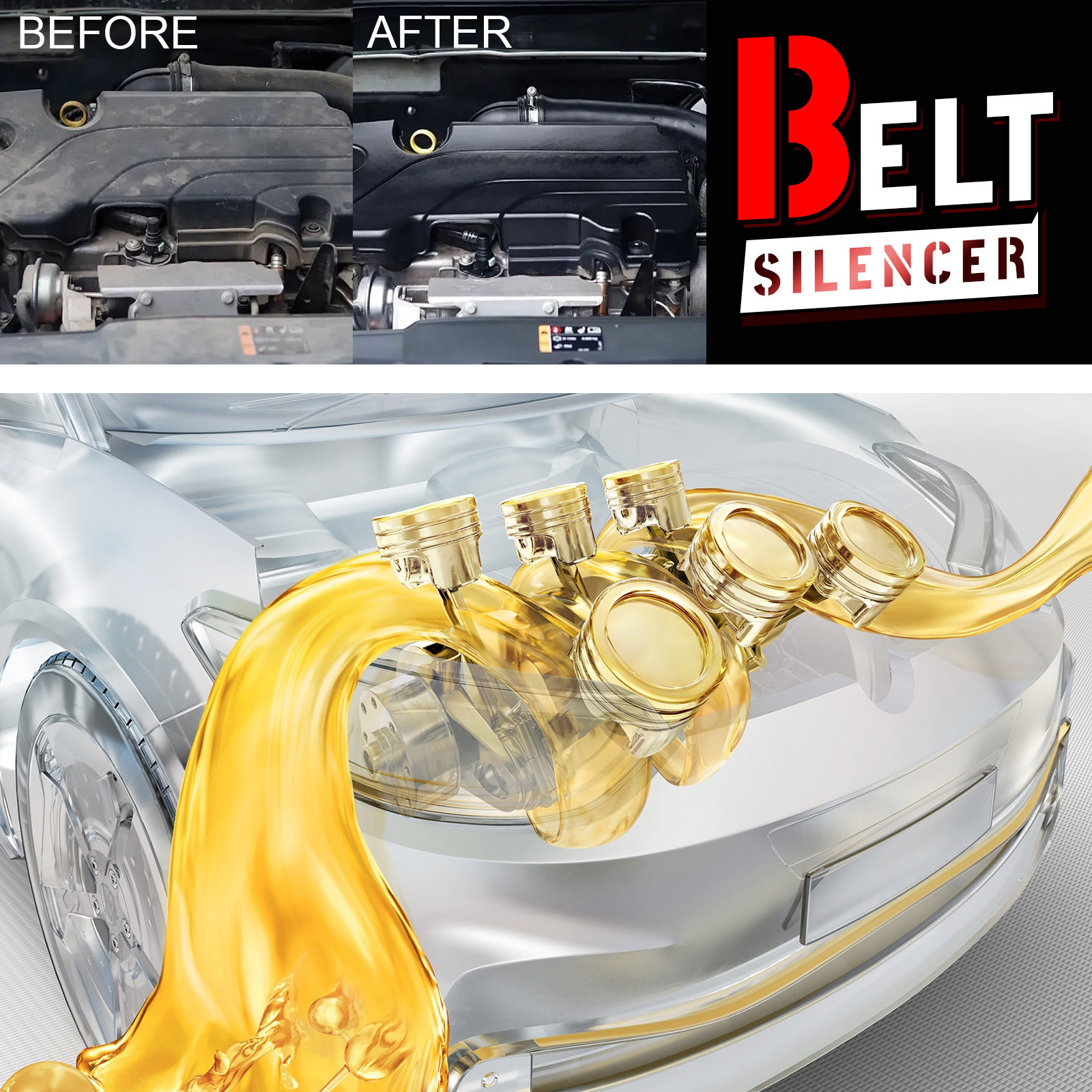 Homonth Car Engine Belt Noise Reducer, Car Engine Belt Noise Elimination, Maintenance And Lubrication Agent 5