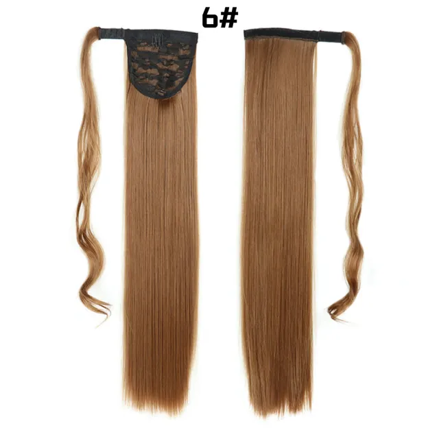 European And American Long Straight Hair Velcro Ponytail R - Shop at LoveMi