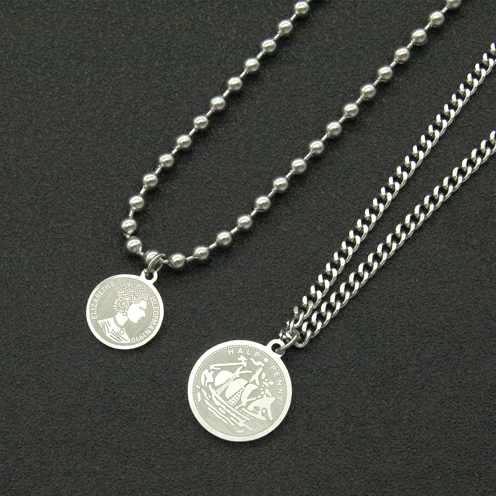 European And American Ins Street Retro Double Collocation Pendant Necklace