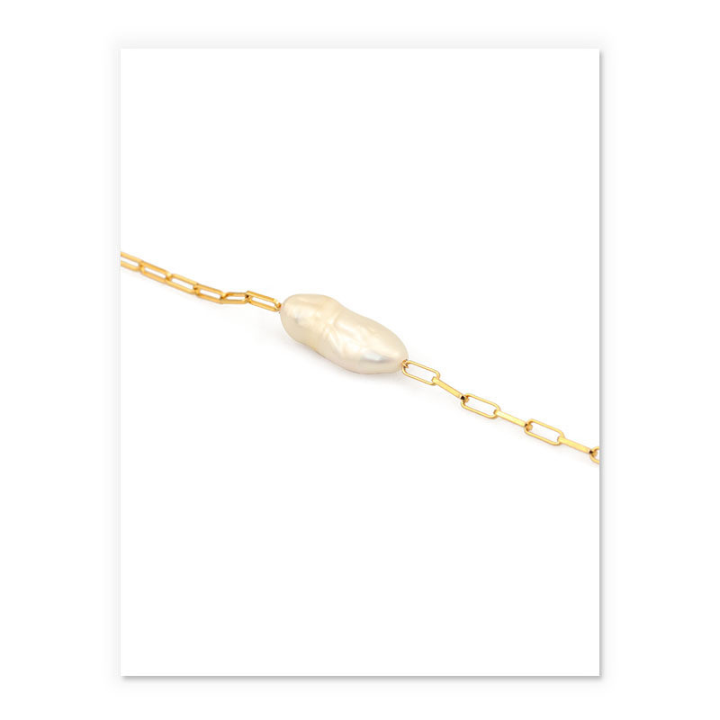 Simple French Retro Natural Baroque Real Pearl Bracelet
