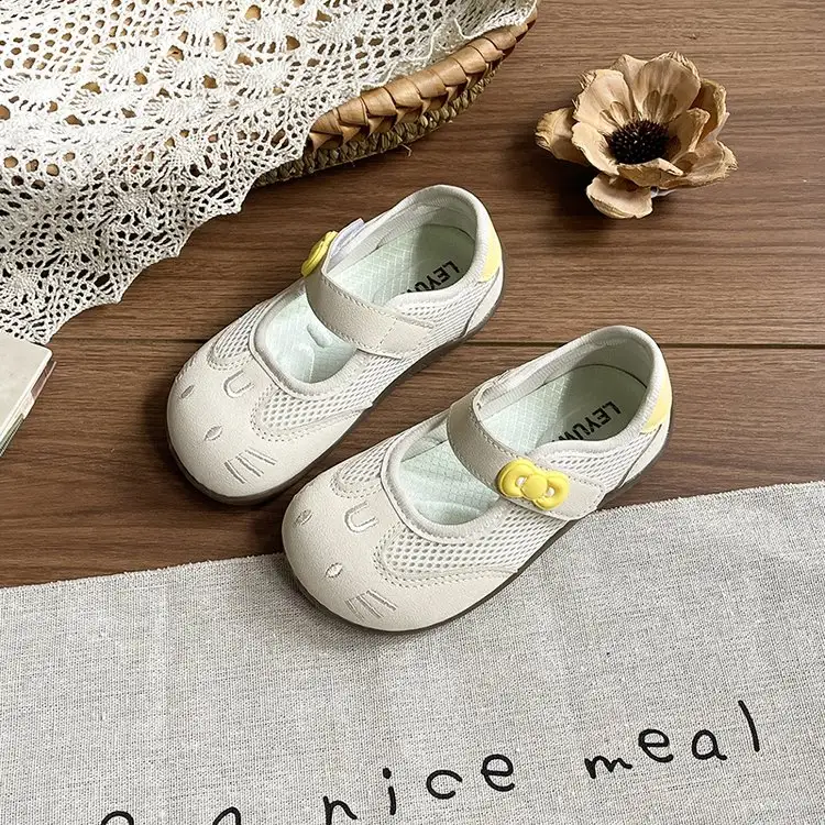 Girls' Mesh Breathable Princess Shoes, Children's Silver Single Shoes, Little Girls' Soft Soled Outer Leather Shoes