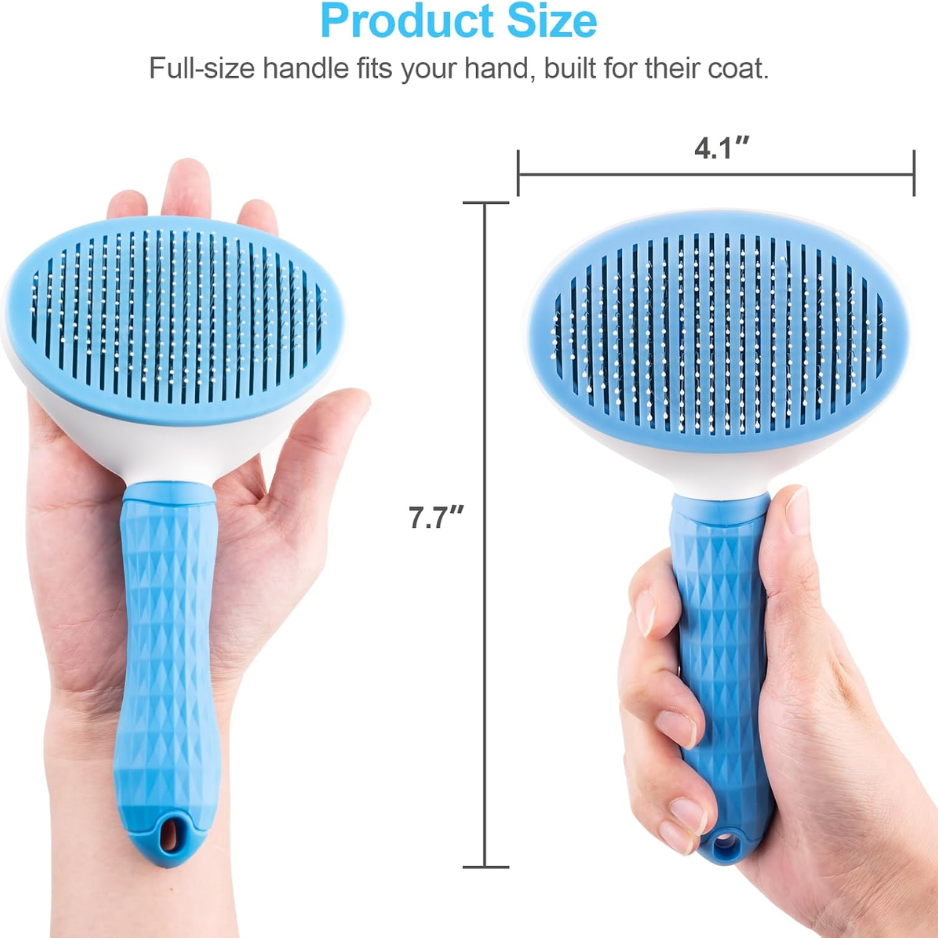 Self Cleaning Slicker Brush, Dog Cat Bunny Pet Grooming Shedding Brush 3