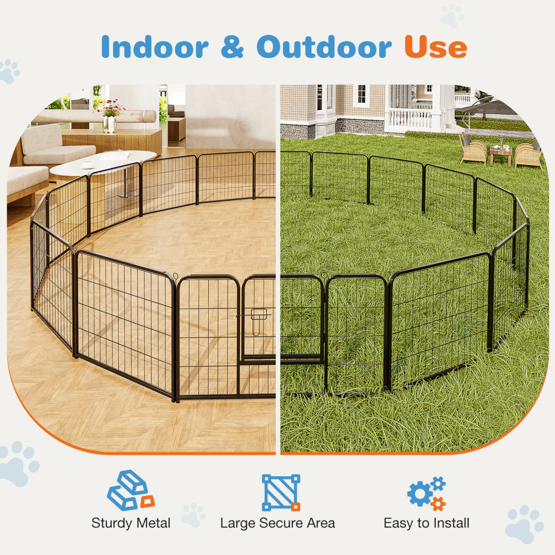 Dog Playpen Indoor Fence Height Metal Exercise Pen With Door Small Puppy-Medium-Large Dogs Animal Pet For Outdoor,… - 26