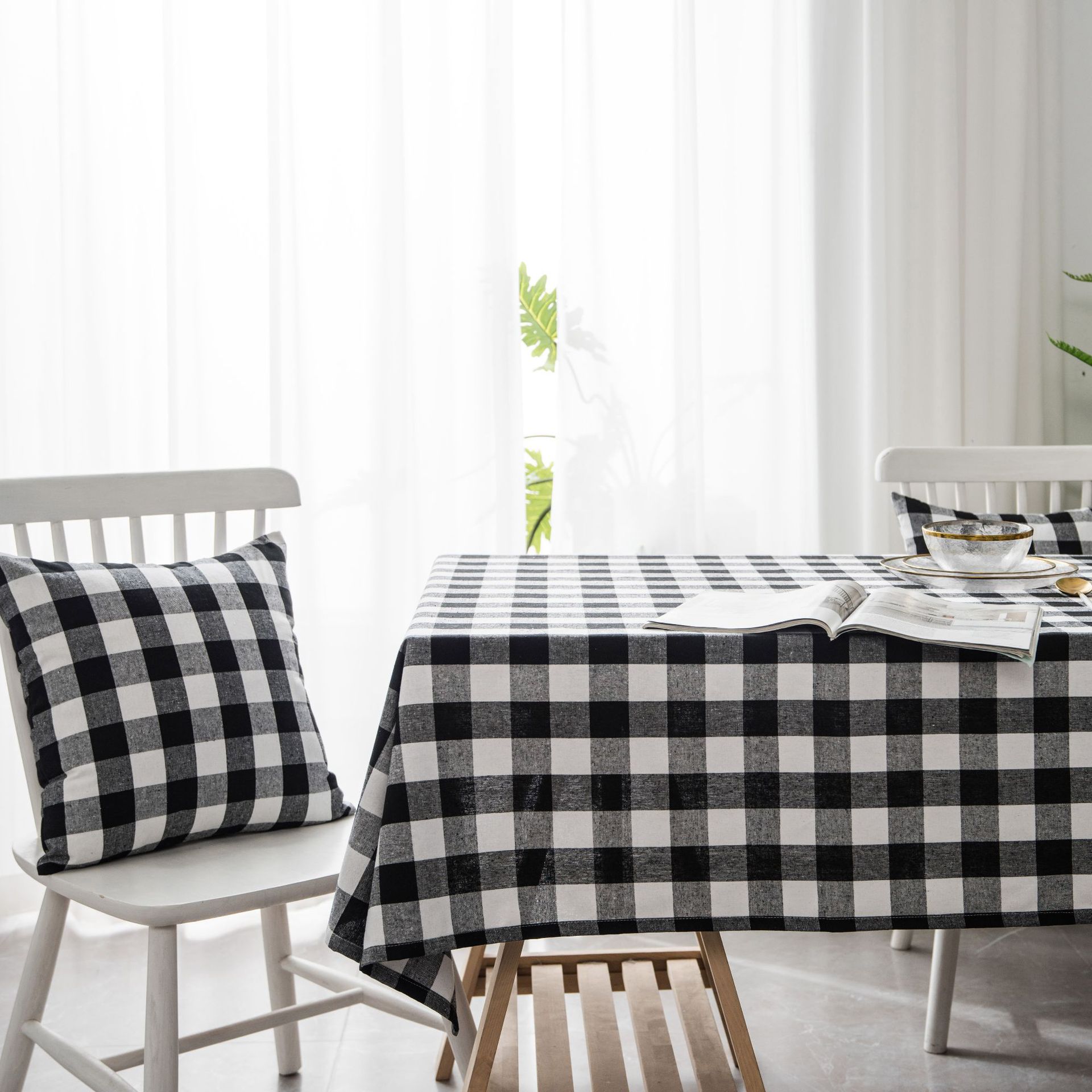 Table Cloths – Table Cloth Cotton Plaid Lavande