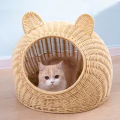 Semi-enclosed Pet Shelter Hand-knitted Cat House - 3 Style - View 1