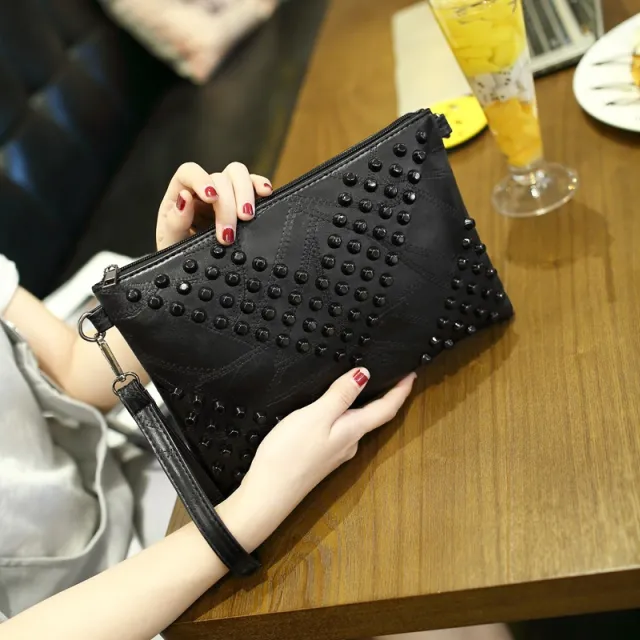 Women's Black Clutch Bag All match Portable Black - Shop at LoveMi