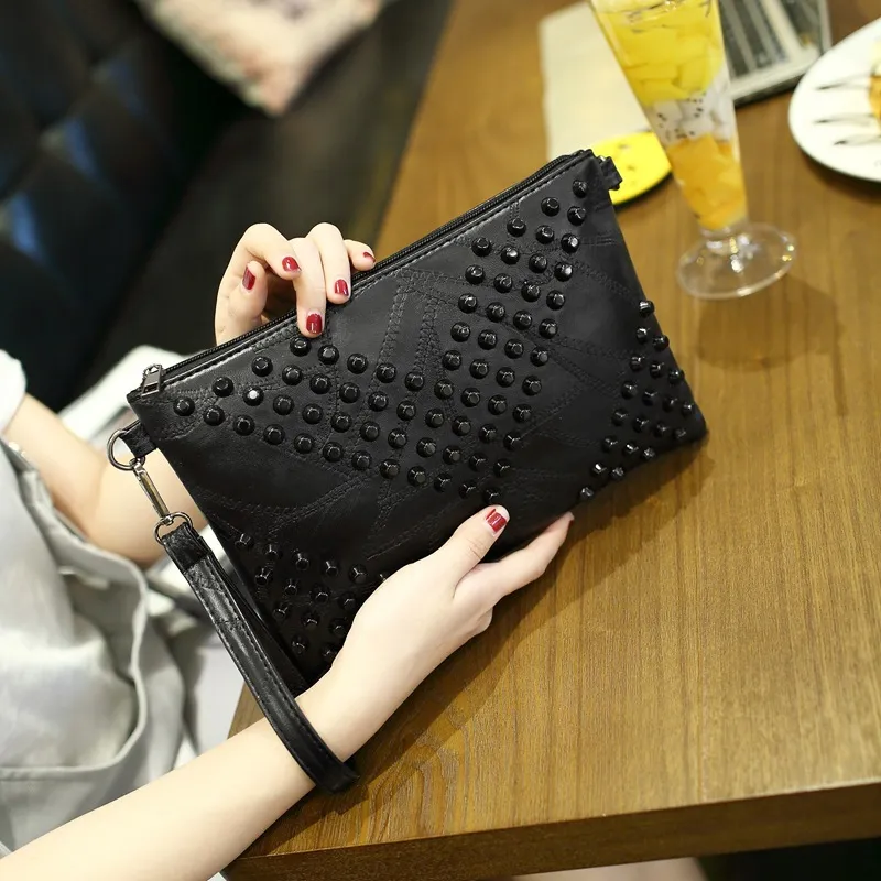 Women's Black Clutch Bag All-match Portable - Black