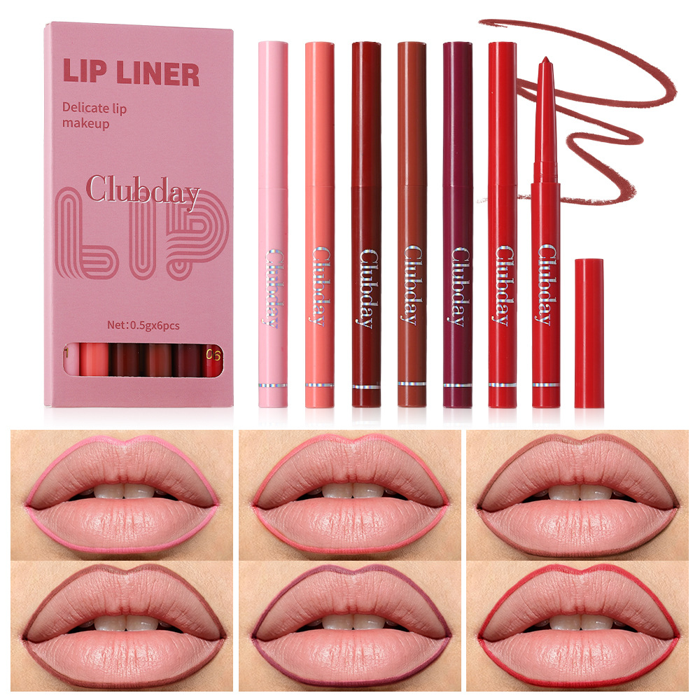 Lip Makeup Natural Three-dimensional Durable Waterproof Lipliner Integrated Outline Smooth Lipliner Suit 6