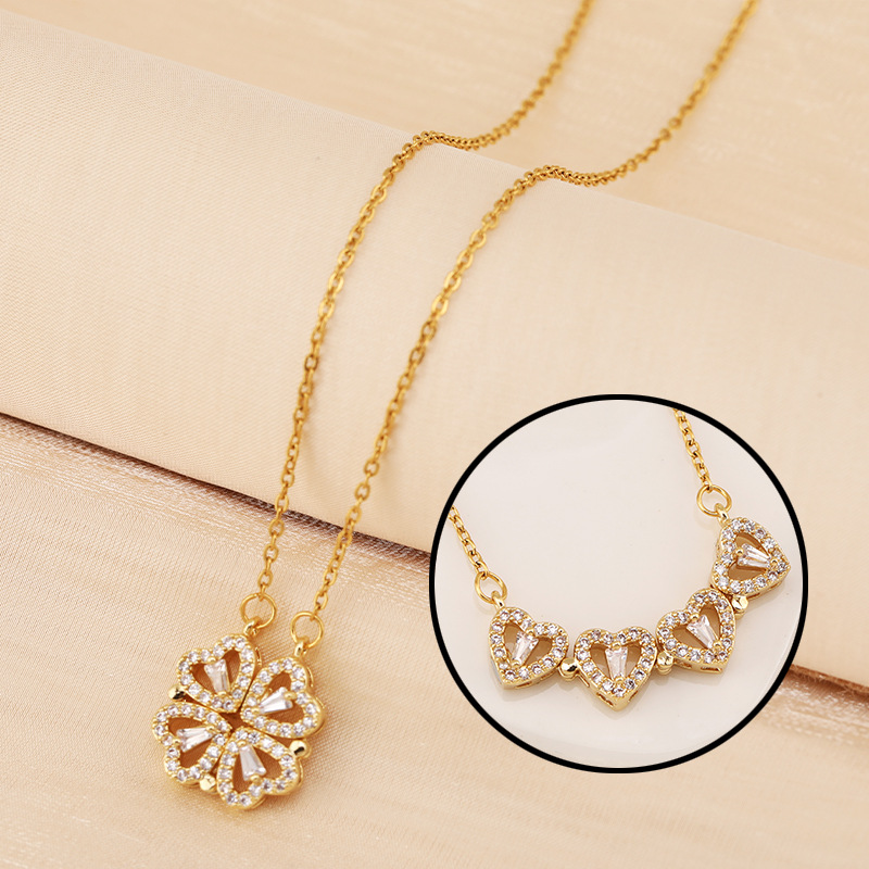 Convertible 2-1 Four-leaf Clover Necklace, Anniversary Birthday Mothers Day Gift - Picture 11 of 15