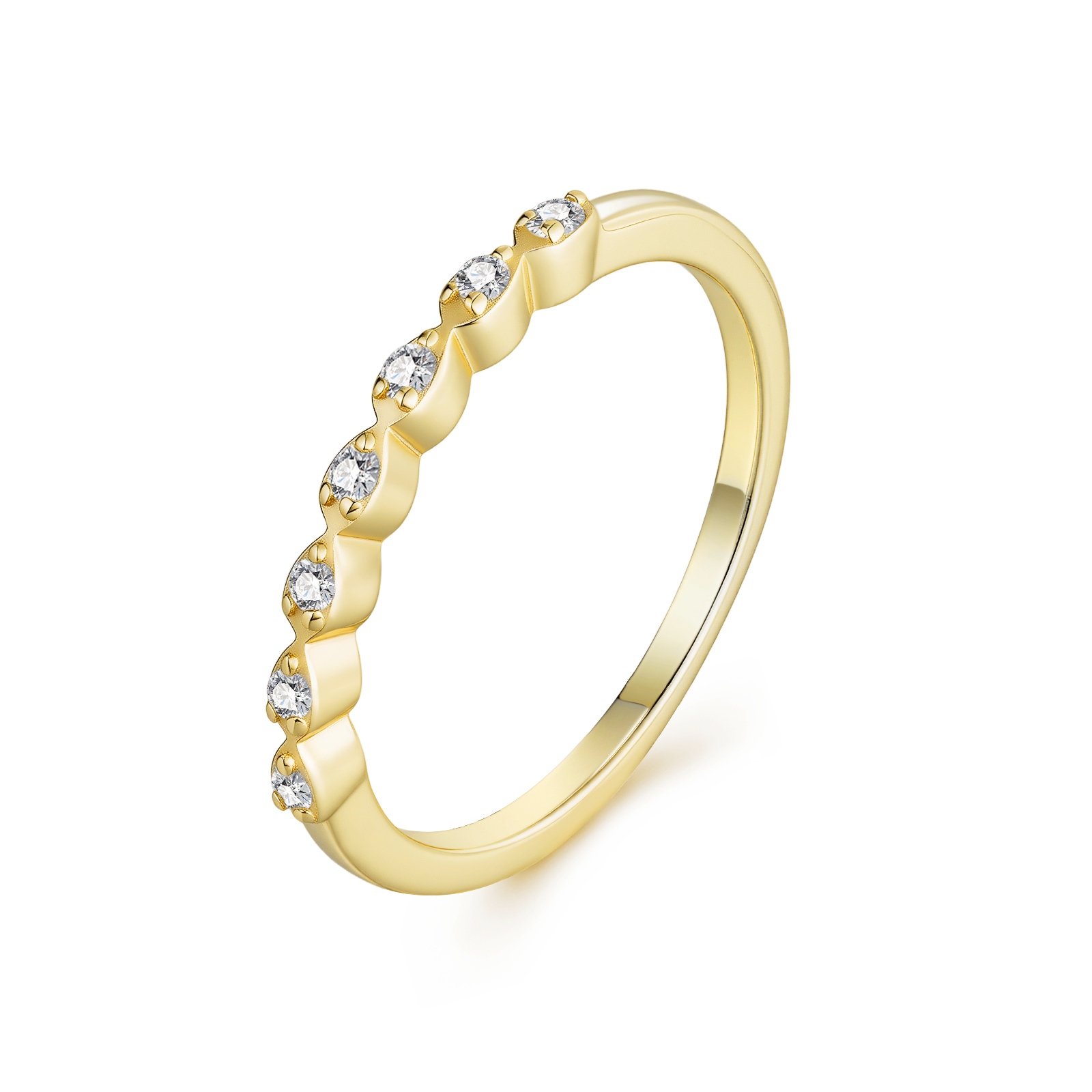 Engraved With Top-quality Moissanite, This Luxurious And Fashionable Minimalist Jewelry Set Features Silver Pieces Electroplated With Gold.