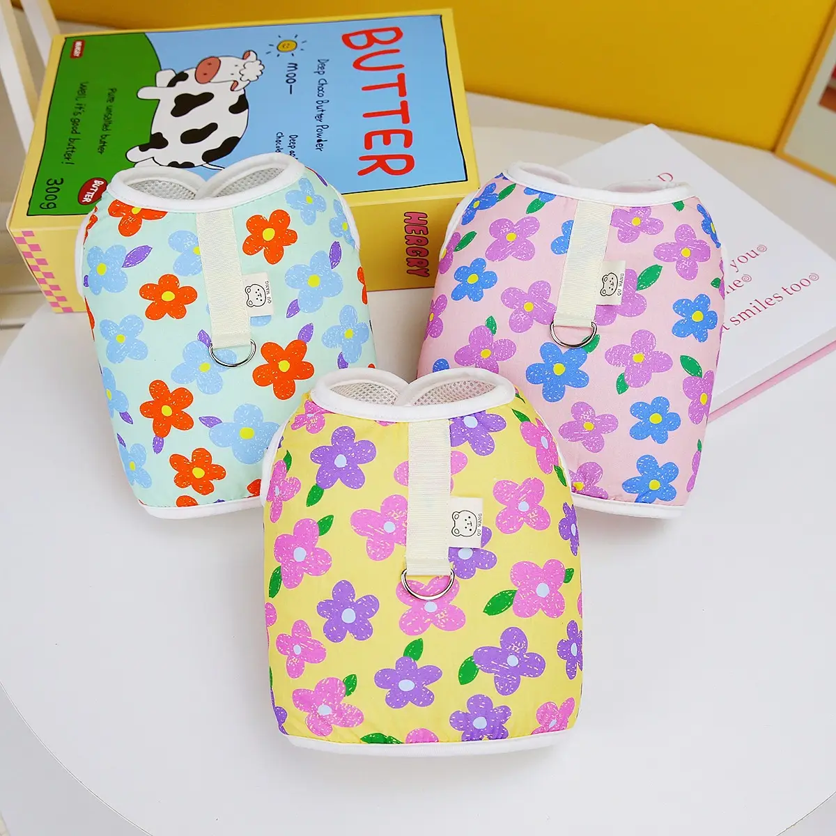 Chest Back Traction Rope Pet Clothing 23 Flowers Chest Back With Rope