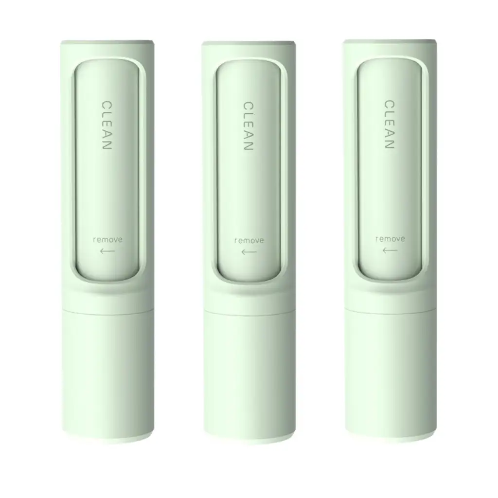 Rotating Cylinder Sticker Roller Electrostatic Brush Hair Removal Artifact Pet Hair Removal Brush Clothes Sticky Brush Hair Remover - Green 3Pcs