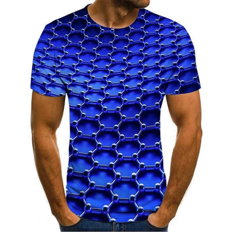 Title 18, Herren Casual 3D-Druck Kurzarm-Tops Sommerliche...