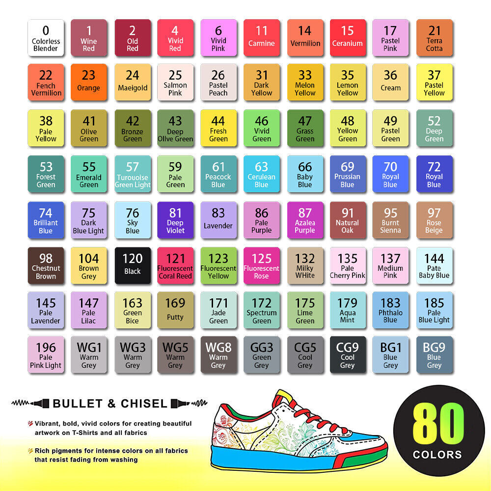 80 Farbe Acrylstifte Marker Set Permanent Pen Fr DIY
