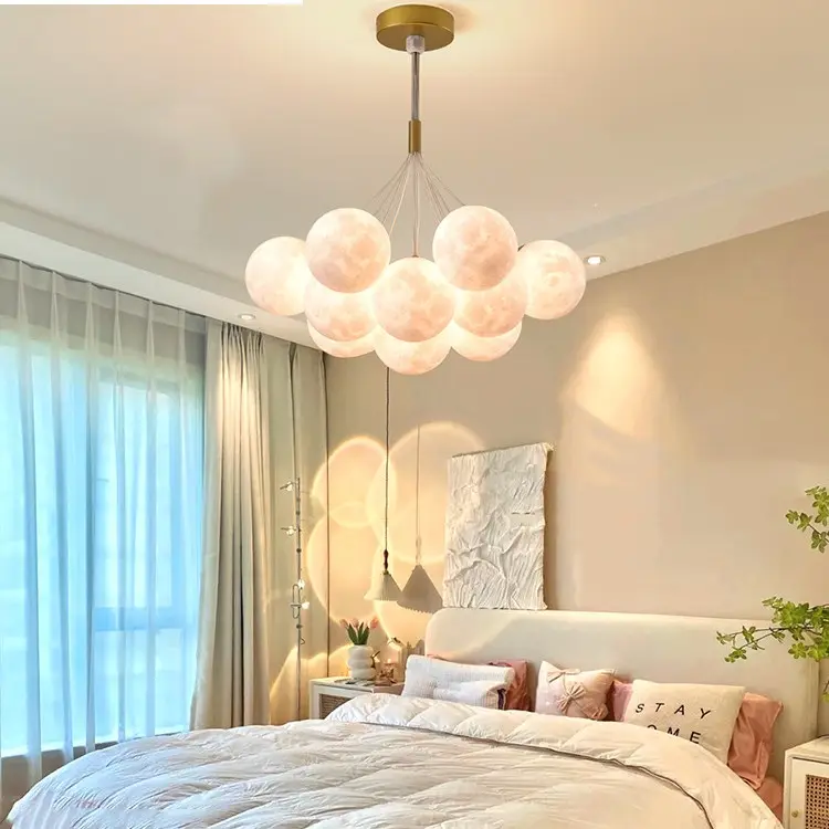 Bedroom Chandelier Nordic Lamps Creative Moon Bubble