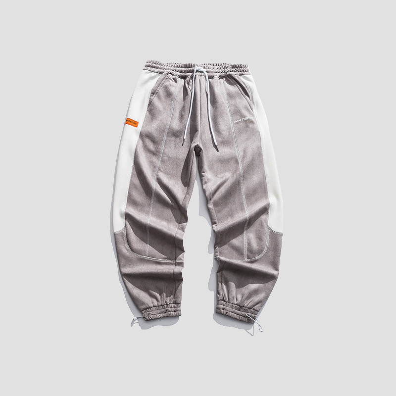 Hong Kong Style Contrast Stitching Strappy Track Pants
