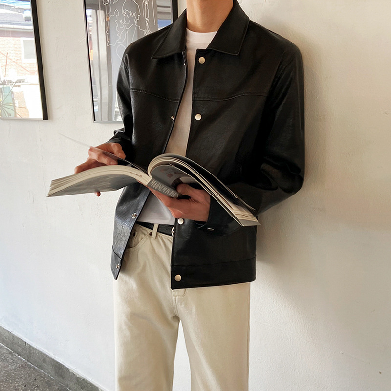 Leisure And Versatile Motorcycle Clothes Autumn And Winter Slim Leather