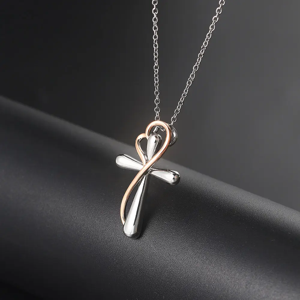 Hot Selling Heart Shaped Cross Necklace