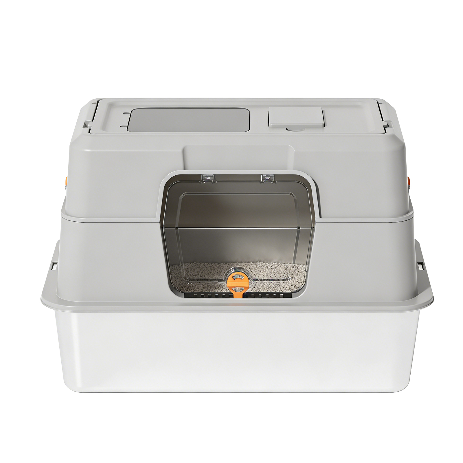 Fully Enclosed Stainless Steel Cat Litter Box, 50x35x10