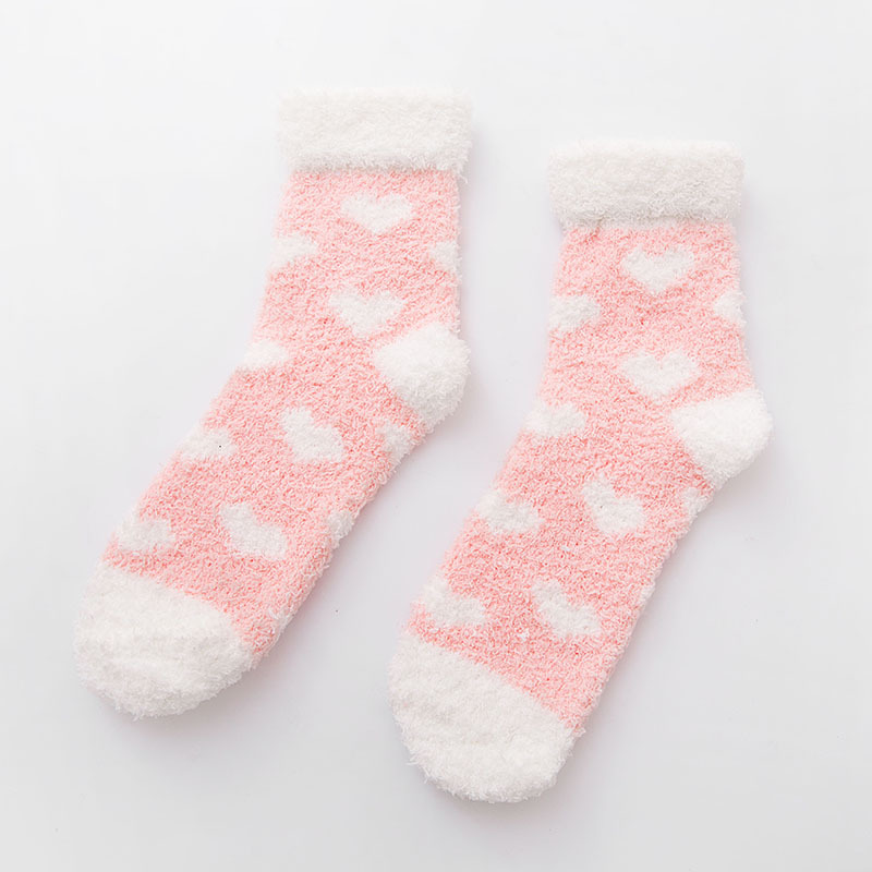 Title 14, Sweet half fleece home sleep socks, soft and wa...