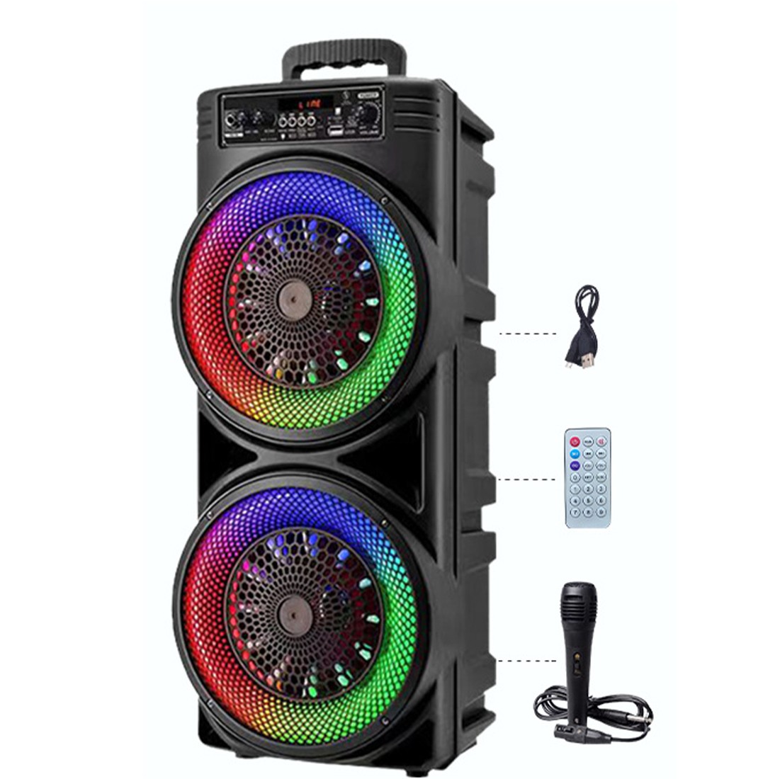 Portable Bluetooth Speaker Sub Woofer Heavy Bass Sound System Party Mic UK 11