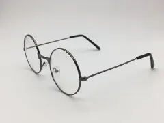 Individual Retro Metal Round Frame Glasses - Gun Ash-100Degrees - View 1