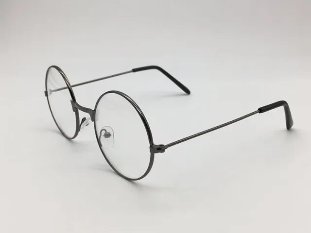 Individual Retro Metal Round Frame Glasses Gun Ash 100Degrees - Shop at LoveMi