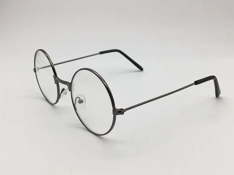 Individual Retro Metal Round Frame Glasses - Gun Ash-100Degrees