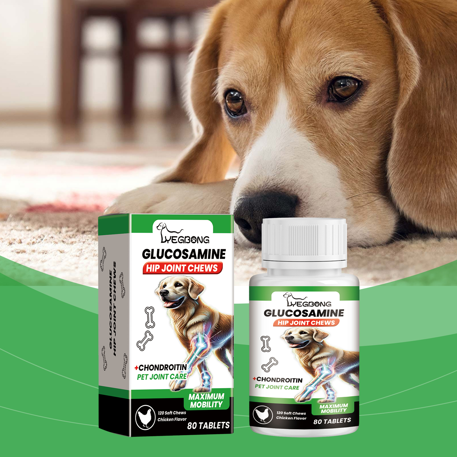 Dog Glucosamine Hip Joint Chews, Chondroitin Joint Support Supplements For All Breeds, Chicken Flavor Soft Chews To Relieve Joint Pain & Boost Mobility — foto 7