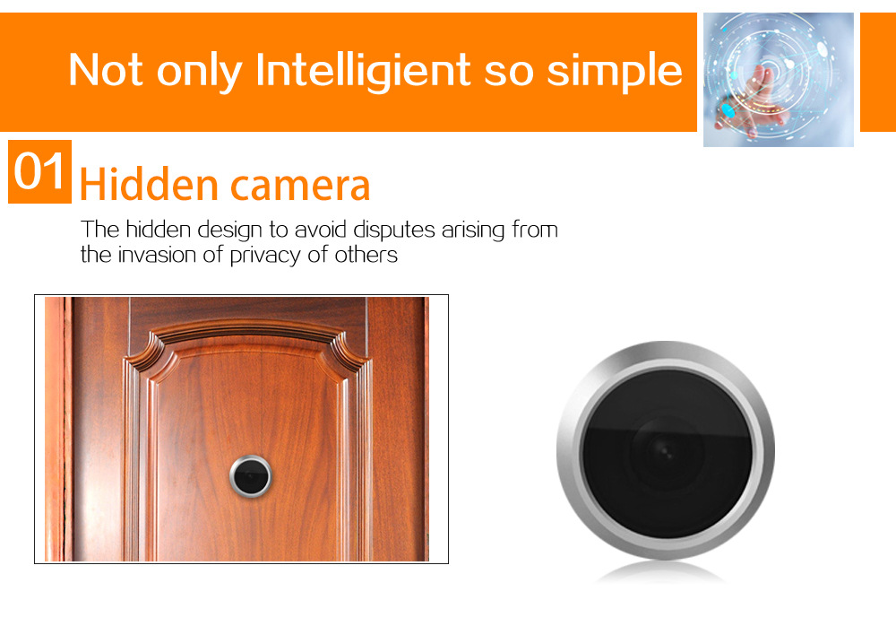 Hidden Electronic Cat's Eye 4.3 Inch Visible Electronic Cat's Eye Large Screen — foto 3