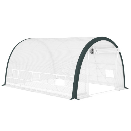 Outsunny 3m Walk In Tunnel Greenhouse, With Accessories White White - Shop at LoveMi