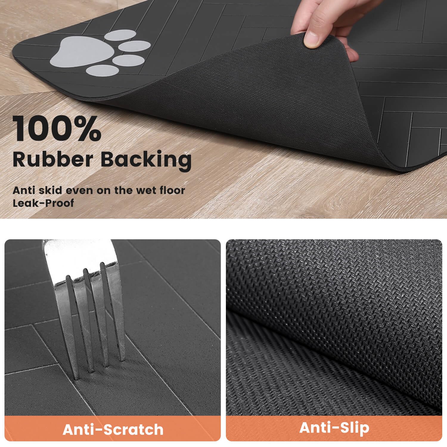 Pet Feeding Mat-Absorbent Pet Placemat For Food And Water Bowl, With Waterproof Rubber Backing, Quick Dry Water Dispenser Mat For Dog And Cat — foto 12