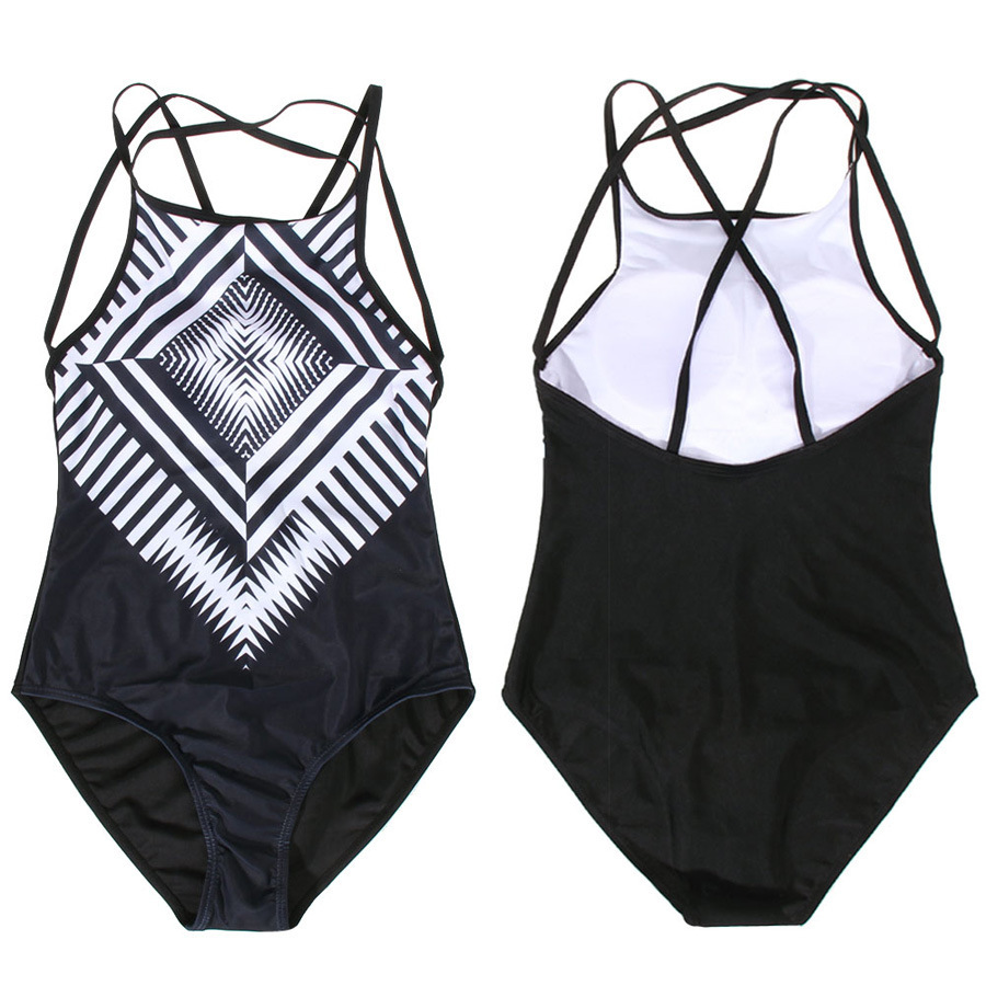 Title 2, Geometric plus size one-piece swimsuit