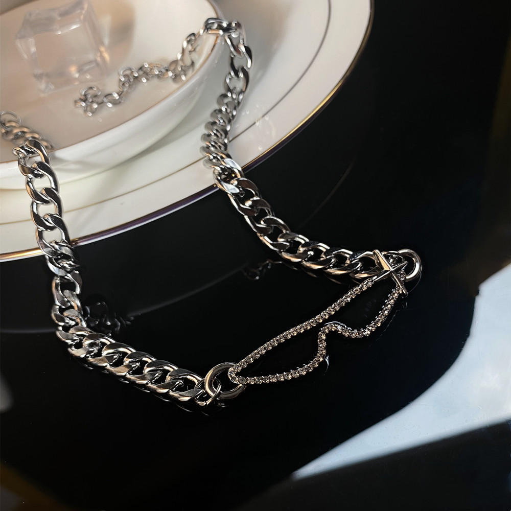 European And American Retro Personality Trend Glasses Titanium Steel Necklace